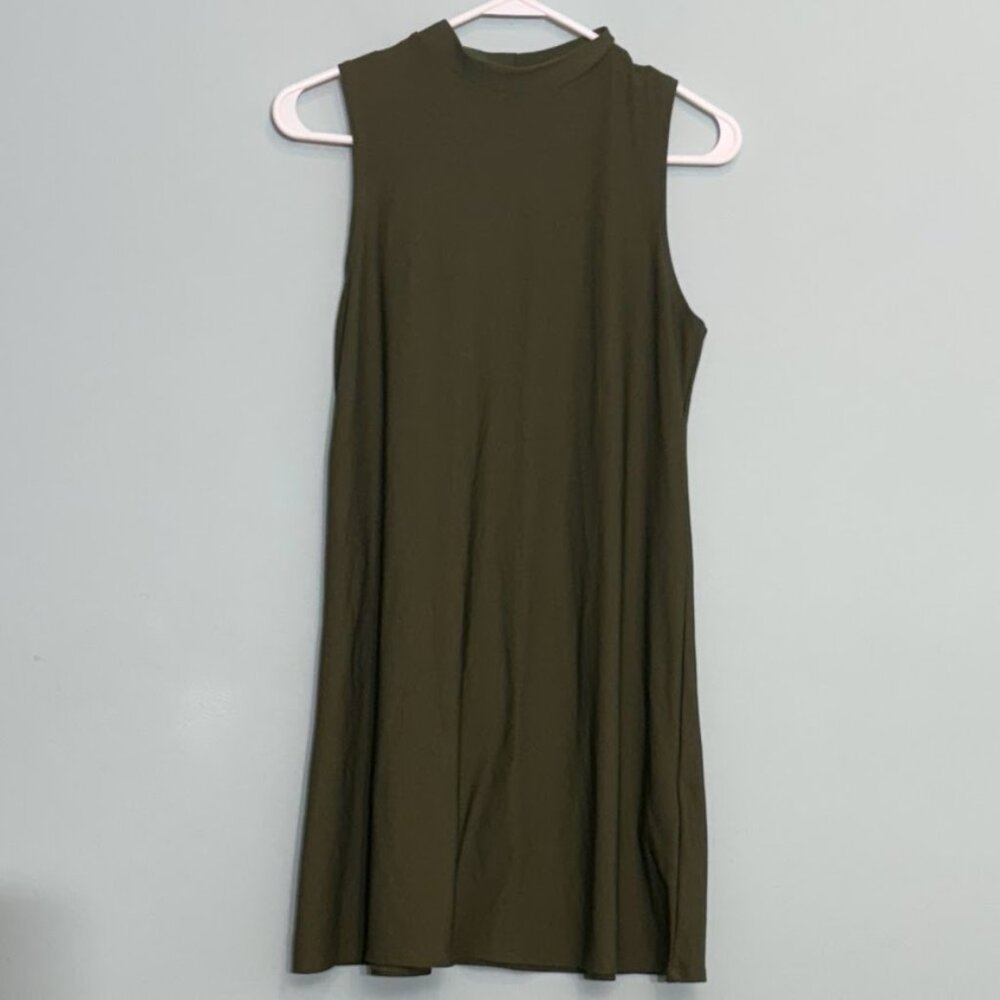 Divided H&M Olive Green Mock Neck Sleeveless Midi Dress Size Small
